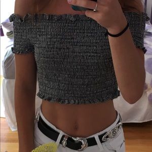 off the shoulder crop top